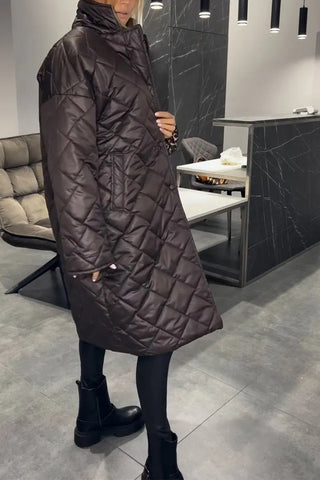 Fabiana | Cappotto Trapuntato Reversibile con Stampa Leopardata