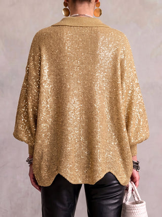 Eleonora | Cardigan Oversize con Bottoni Metallici Grandi