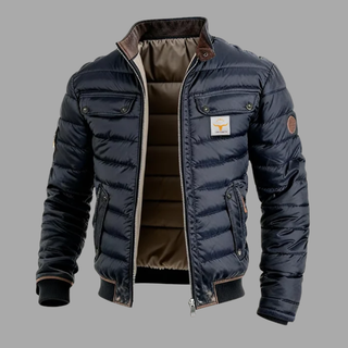 Giacca vintage Ruggero blu navy, vista frontale