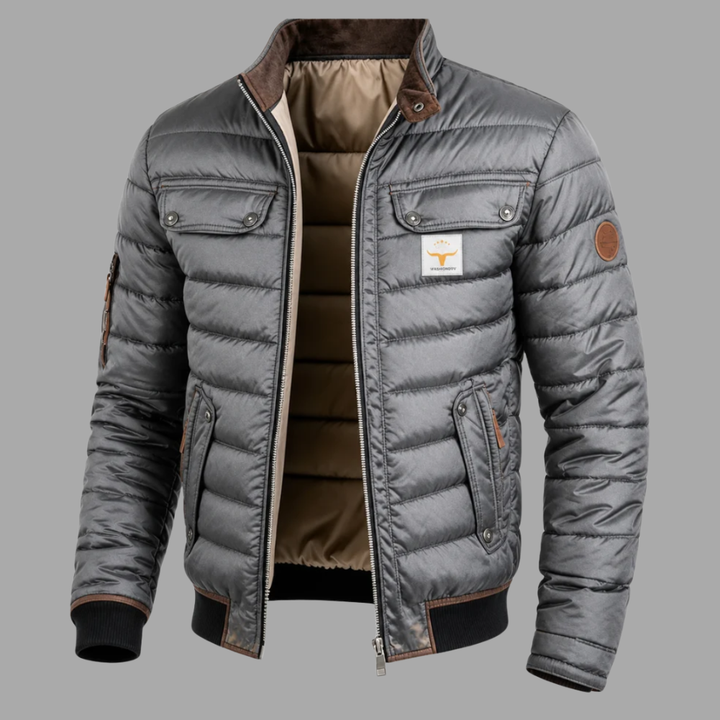 Giacca vintage Ruggero grigia, vista frontale