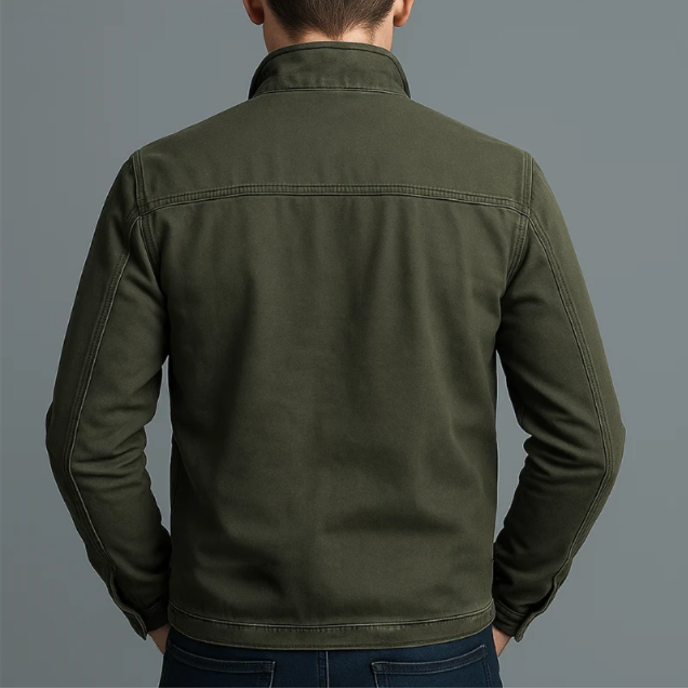 Giacca militare Renato verde oliva, vista retro