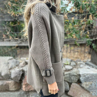Rosanna | Cappotto Doppiopetto con Maniche in Maglia