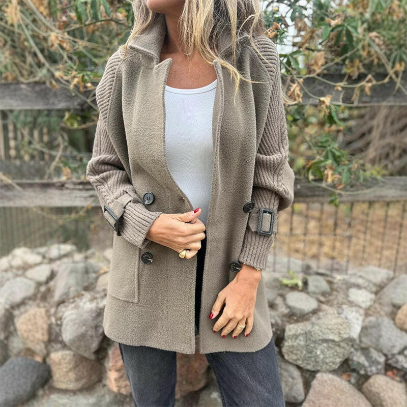 Rosanna cappotto doppiopetto grigio-verde