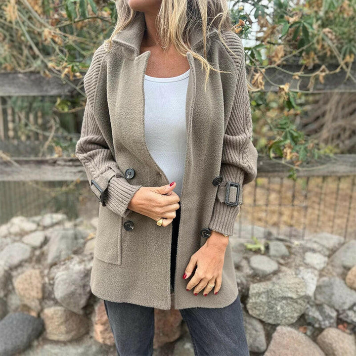 Rosanna cappotto doppiopetto grigio-verde