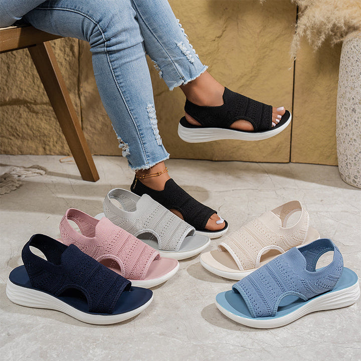 Fernanda | Sandali con Plateau in Materiale Traspirante