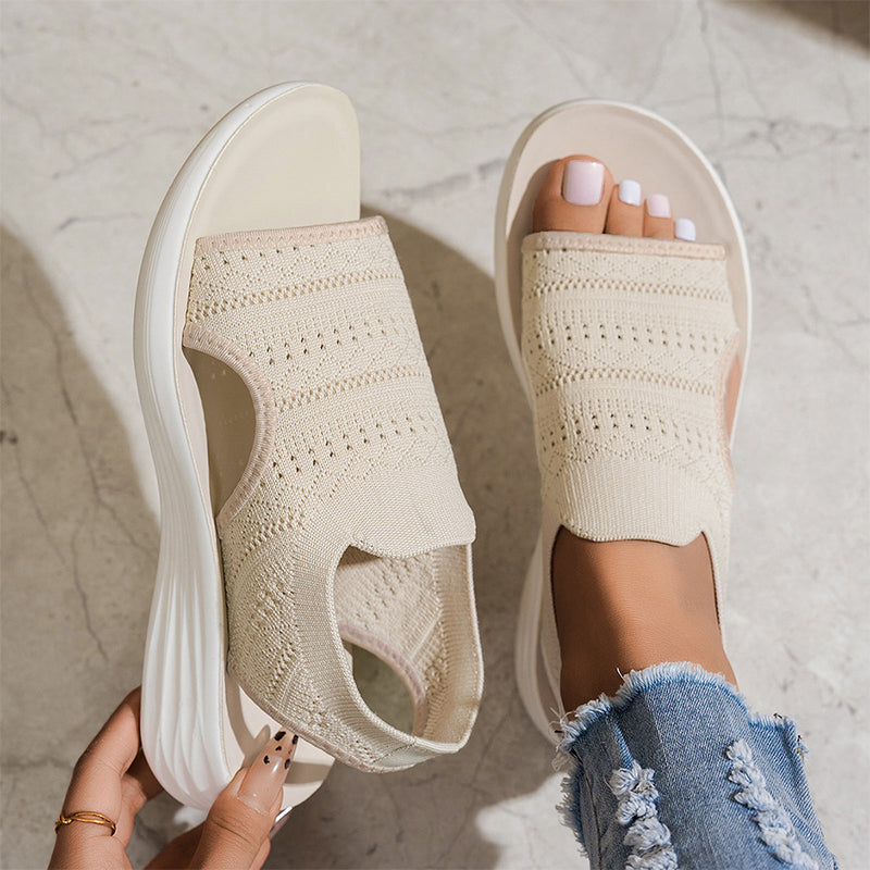 Fernanda | Sandali con Plateau in Materiale Traspirante