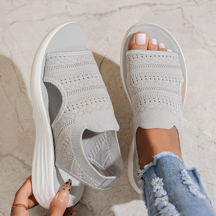 Fernanda | Sandali con Plateau in Materiale Traspirante