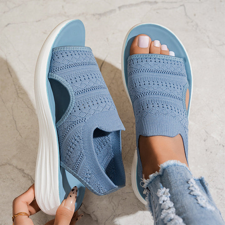Fernanda | Sandali con Plateau in Materiale Traspirante