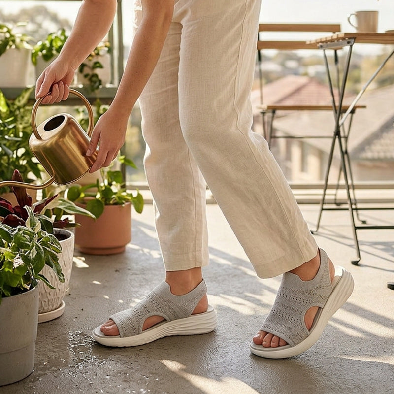 Fernanda | Sandali con Plateau in Materiale Traspirante