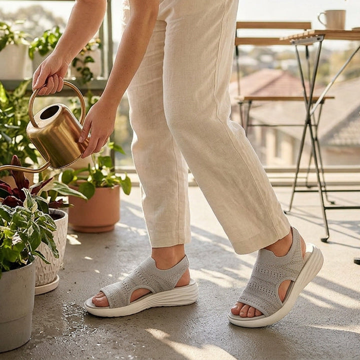 Fernanda | Sandali con Plateau in Materiale Traspirante